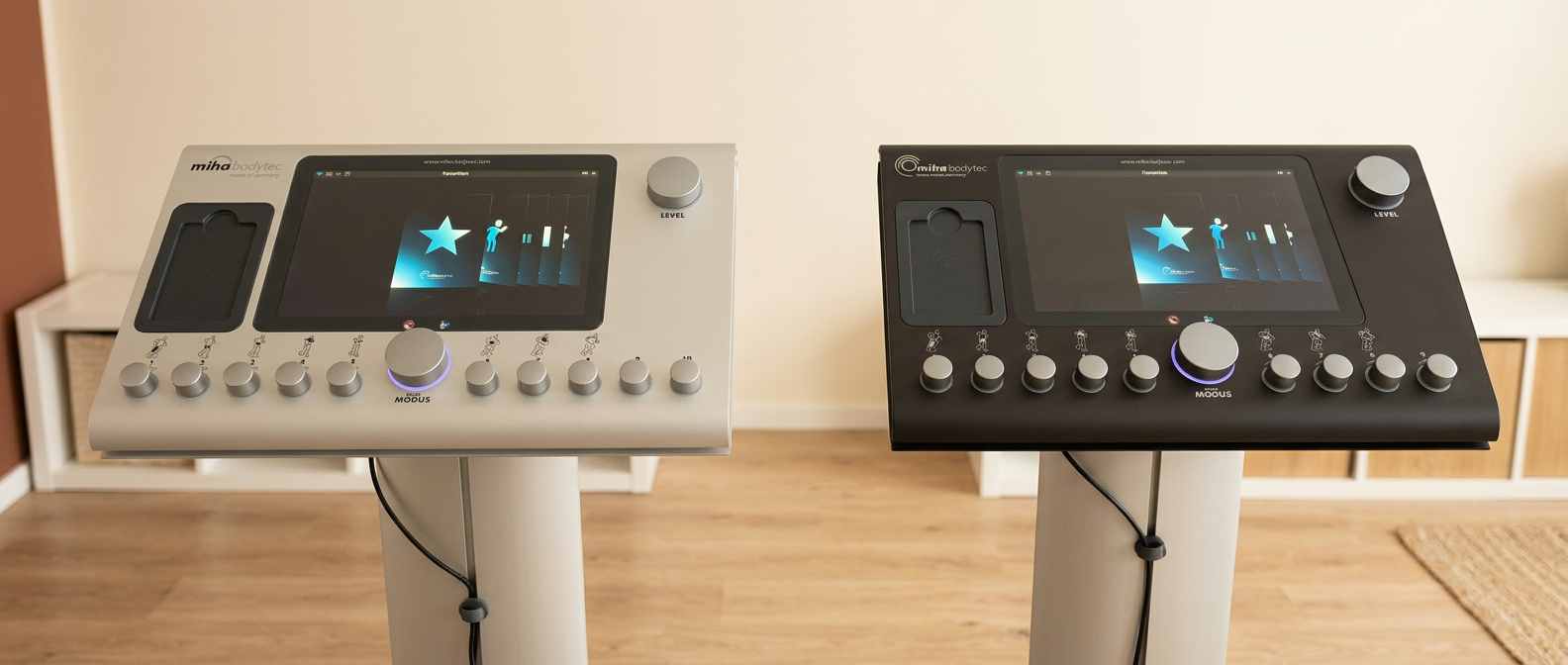 Zwei miha bodytec EMS-Trainingsgeräte im Studio von Moni Sechser in Forchheim